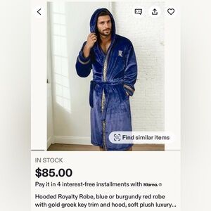 Royalty Blue Hooded Robe 2XL Very Soft! NWOT